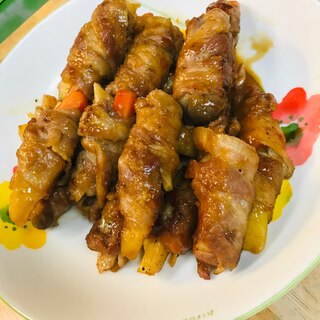 豚肉の野菜巻き！